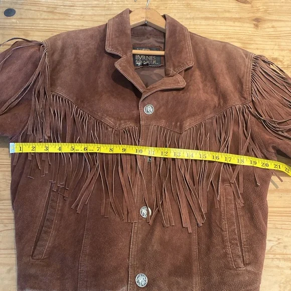 SOLD SOLD SOLD‼️‼️‼️Brown Leather Fringe Jacket - Picture 3 of 15